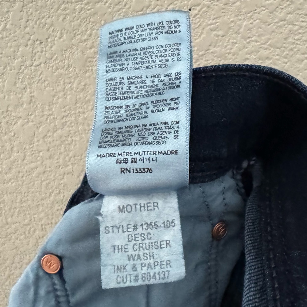 Mother The Cruiser Flare Jeans 30 Ink Paper Dark Blue Denim Mid Rise Minimalist - Picture 13 of 14